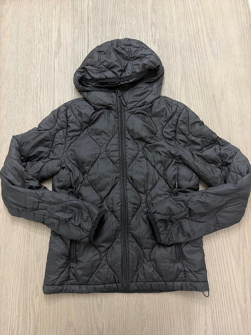 H&M Quilted Puffer Jacket Women’s XS Hooded Black